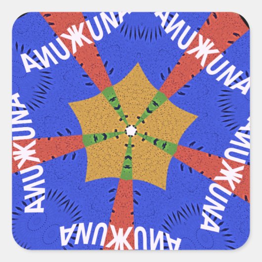 Sticker Carré Conception Tribale Africaine : Hakuna Matata (Devant)