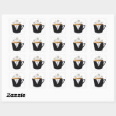 Sticker Carré Conception Tuxedo Café Mug (Feuille)