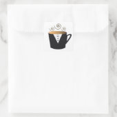 Sticker Carré Conception Tuxedo Café Mug (Sac)