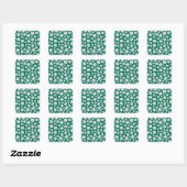 Sticker Carré Conception verte botanique de Classe White Daisy F (Feuille)