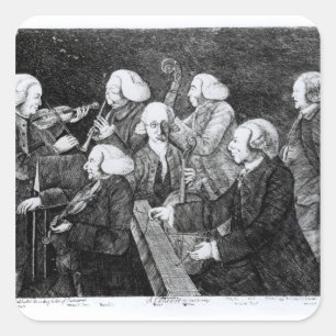 Sticker Carré Concert à Cambridge, 1770