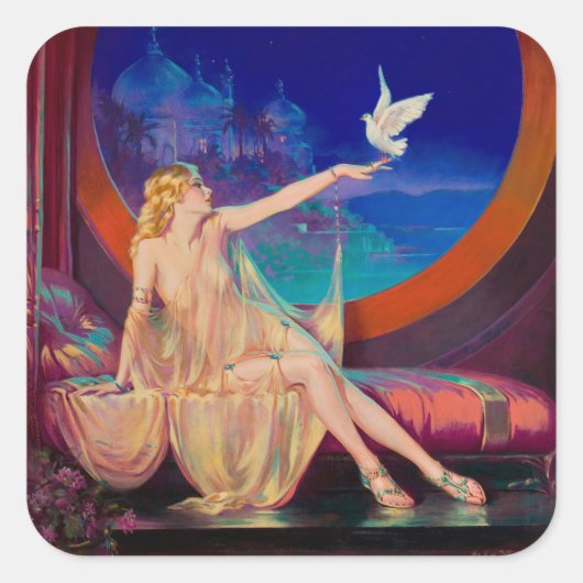 Sticker Carré Concubine de Sultana le sultan arabe 1925 (Devant)