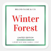 Sticker Carré Conditionnement élégant des bougies de Noël (Devant)