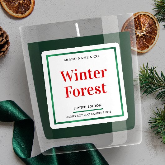 Sticker Carré Conditionnement élégant des bougies de Noël