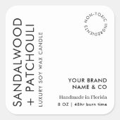 Sticker Carré Conditionnement simple moderne de bougie noir blan (Devant)