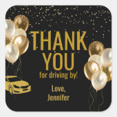 Sticker Carré Conduite par Anniversaire (Devant)