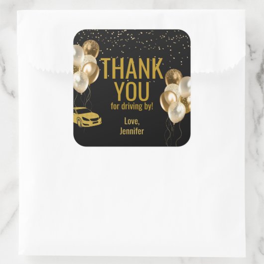 Sticker Carré Conduite par Anniversaire (Sac)