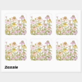 Sticker Carré Coneflowers Watercolor (Feuille)