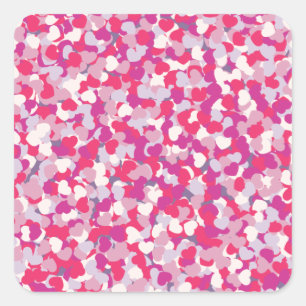 Sticker Carré Confetti2 Coeur multicolore
