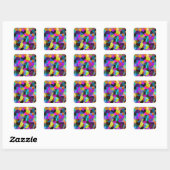 Sticker Carré Confetti dans les tons bijoux (Feuille)