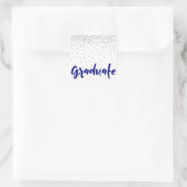 Sticker Carré Confetti d'argent sur blanc : Moderne "Graduation" (Sac)