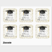 Sticker Carré Confetti d'or, réunion de classe de mortier chaque (Feuille)