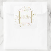 Sticker Carré Confetti en or Faux sur blanc (Sac)