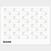 Sticker Carré Confetti Gold Blush Dot Joyeux anniversaire (Feuille)