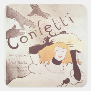 Sticker Carré Confettis de Henri De Toulouse-Lautrec , 1893
