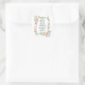 Sticker Carré Confiance dans le Seigneur floral (Sac)