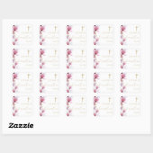 Sticker Carré Confirmation florale élégante et poussiéreuse Rose (Feuille)