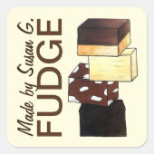 Sticker Carré confiserie Fabriquée maison Fabriquée à partir de (Devant)