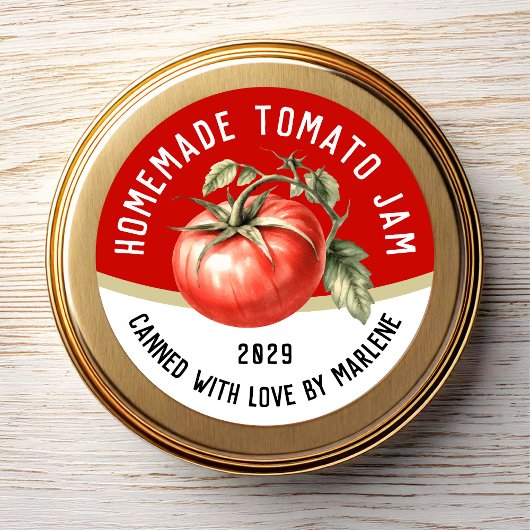 Sticker Carré Confit de tomates maison modifiable avec tomate ro