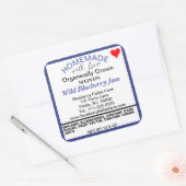 Sticker Carré Confiture de bleuets bio maison (Enveloppe)