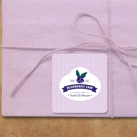 Sticker Carré ・ confiture de bleuets do-it-yourself canne person