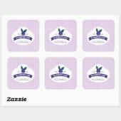 Sticker Carré ・ confiture de bleuets do-it-yourself canne person (Feuille)