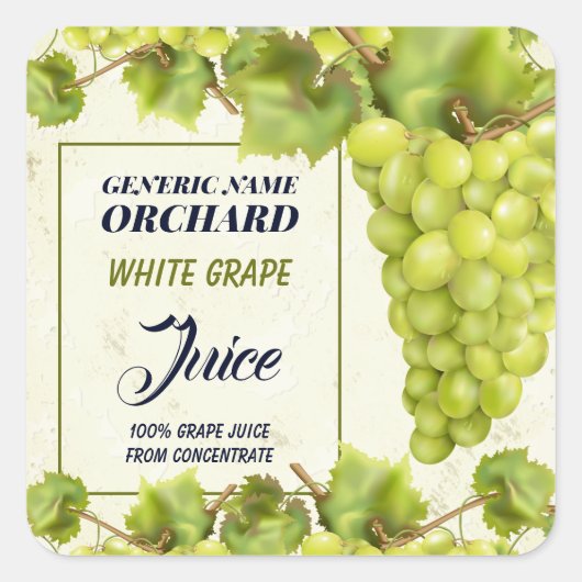 Sticker Carré Confiture de confiture de raisin (Devant)