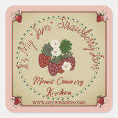 Sticker Carré confiture de fraises (Devant)