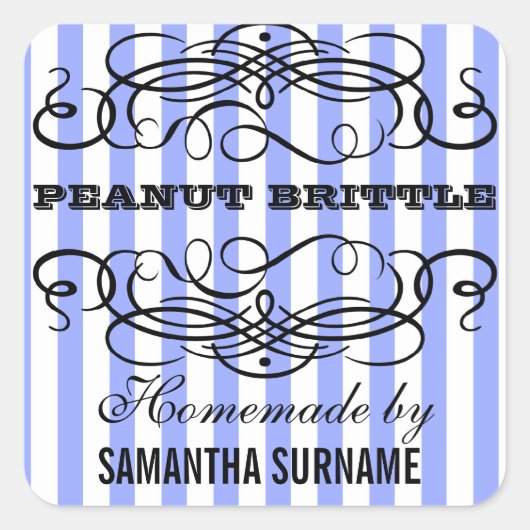 Sticker Carré Confiture maison confiture bonbon pot (Devant)