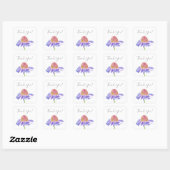 Sticker Carré Confleur d'aquarelle pourpre (Feuille)