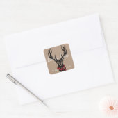 Sticker Carré Confortable et chaleureux | Red Buffalo Plaid Rein (Enveloppe)