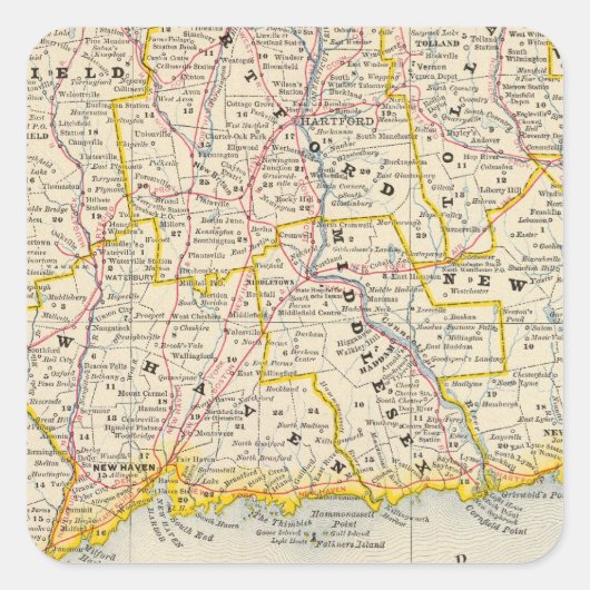 Sticker Carré Connecticut 14 (Devant)