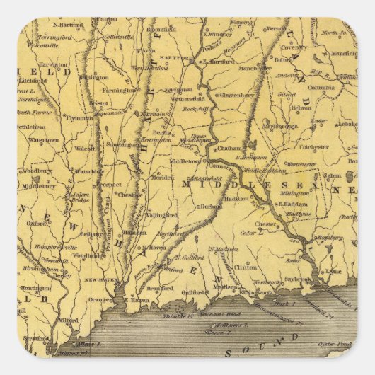 Sticker Carré Connecticut 4 (Devant)