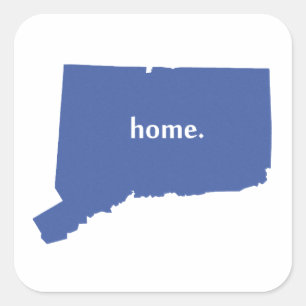 Sticker Carré Connecticut bleu
