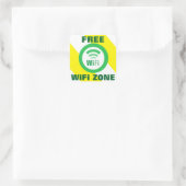 Sticker Carré Connexion WiFi gratuite (Sac)