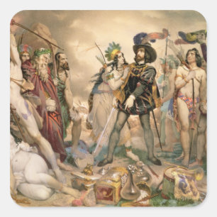 Sticker Carré Conquête du Mexique