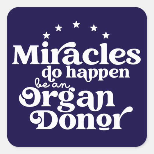 Sticker Carré Conscience de don d'organe Miracles (Devant)