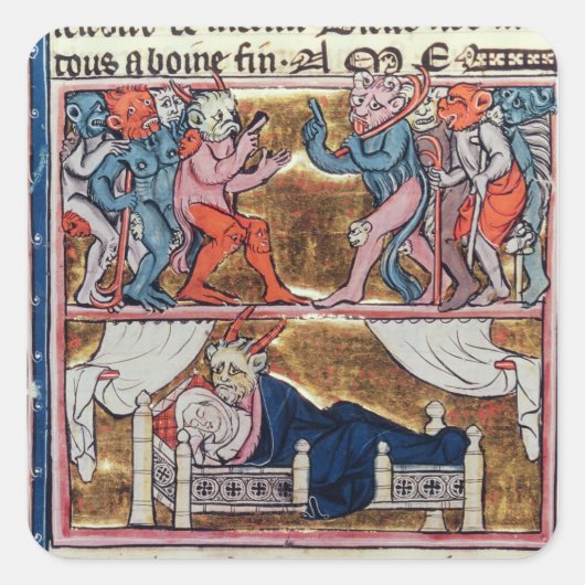 Sticker Carré Conseil des démons, de l'Histoire de Merlin (Devant)