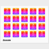 Sticker Carré Conserver calme et amour Unicornes Rainbow Ombre (Feuille)
