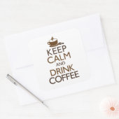 Sticker Carré Conserver le calme et boire du café (Enveloppe)