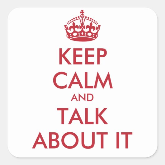 Sticker Carré Conserver le calme et parler de l'informatique - S (Devant)