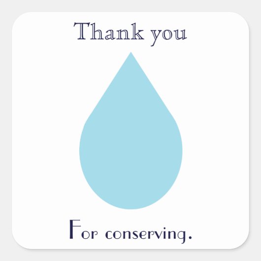 Sticker Carré Conserver l'eau (Devant)