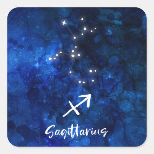 Sticker Carré Constellation du zodiaque Sagittaire Galaxie Céles