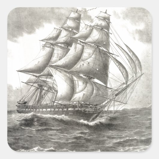 Sticker Carré Constitution américaine (Devant)