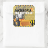 Sticker Carré Construction Anniversaire bagger conception de la  (Sac)