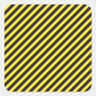 Sticker Carré Construction par bandes - Diagonale jaune et noire
