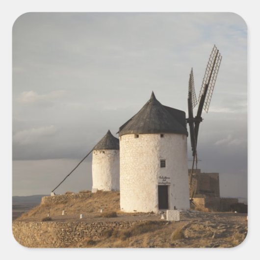 Sticker Carré Consuegra, antique La Mancha windmills (Devant)