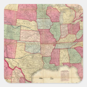 Sticker Carré Continent américain États-Unis