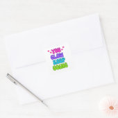 Sticker Carré Continuez à vous éveiller - Conception brillante e (Enveloppe)