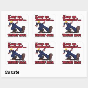Sticker Carré Continuez sur Trumpin Trump 2024